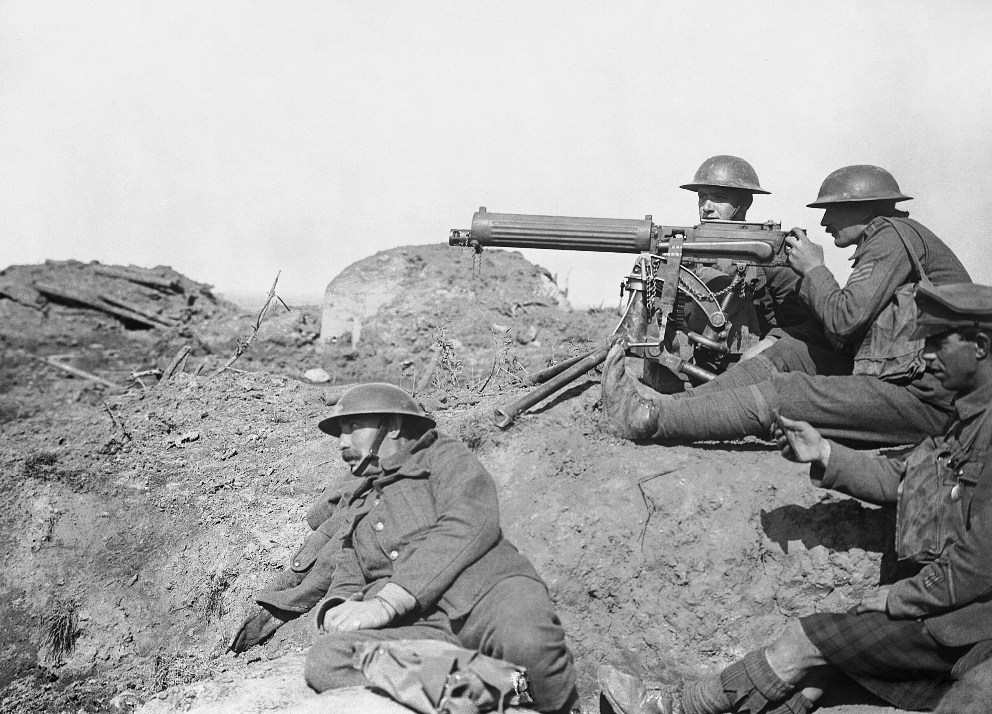 British Vickers machine gun crew during the Battle of Menin Road Ridge 